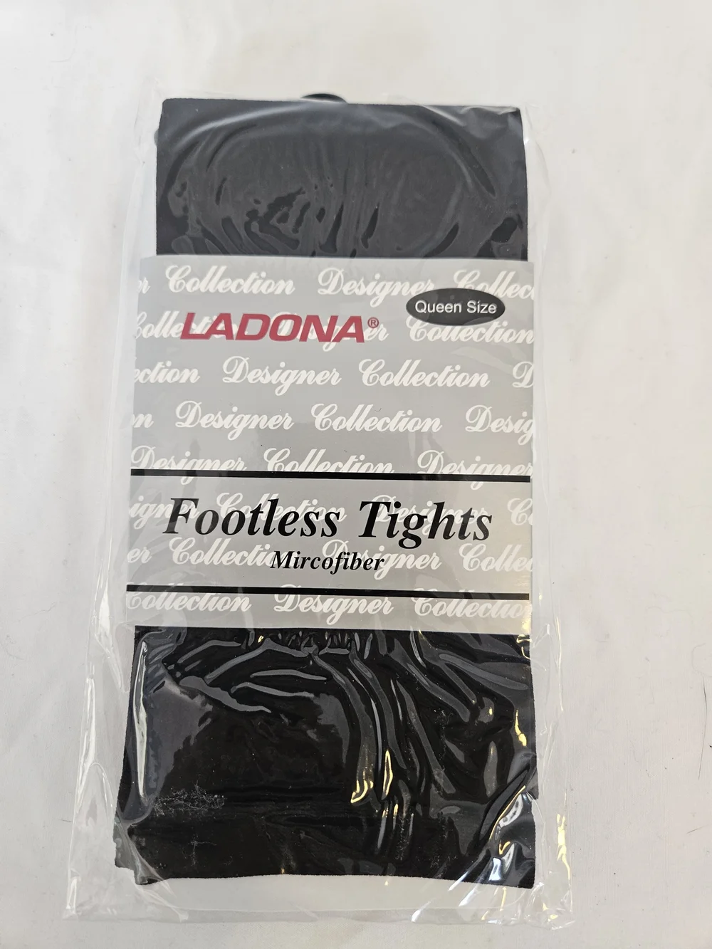 Ladona Footless Microfiber Tights in Black - Queen Size